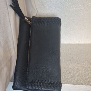 Elegant Black Leather Clutch